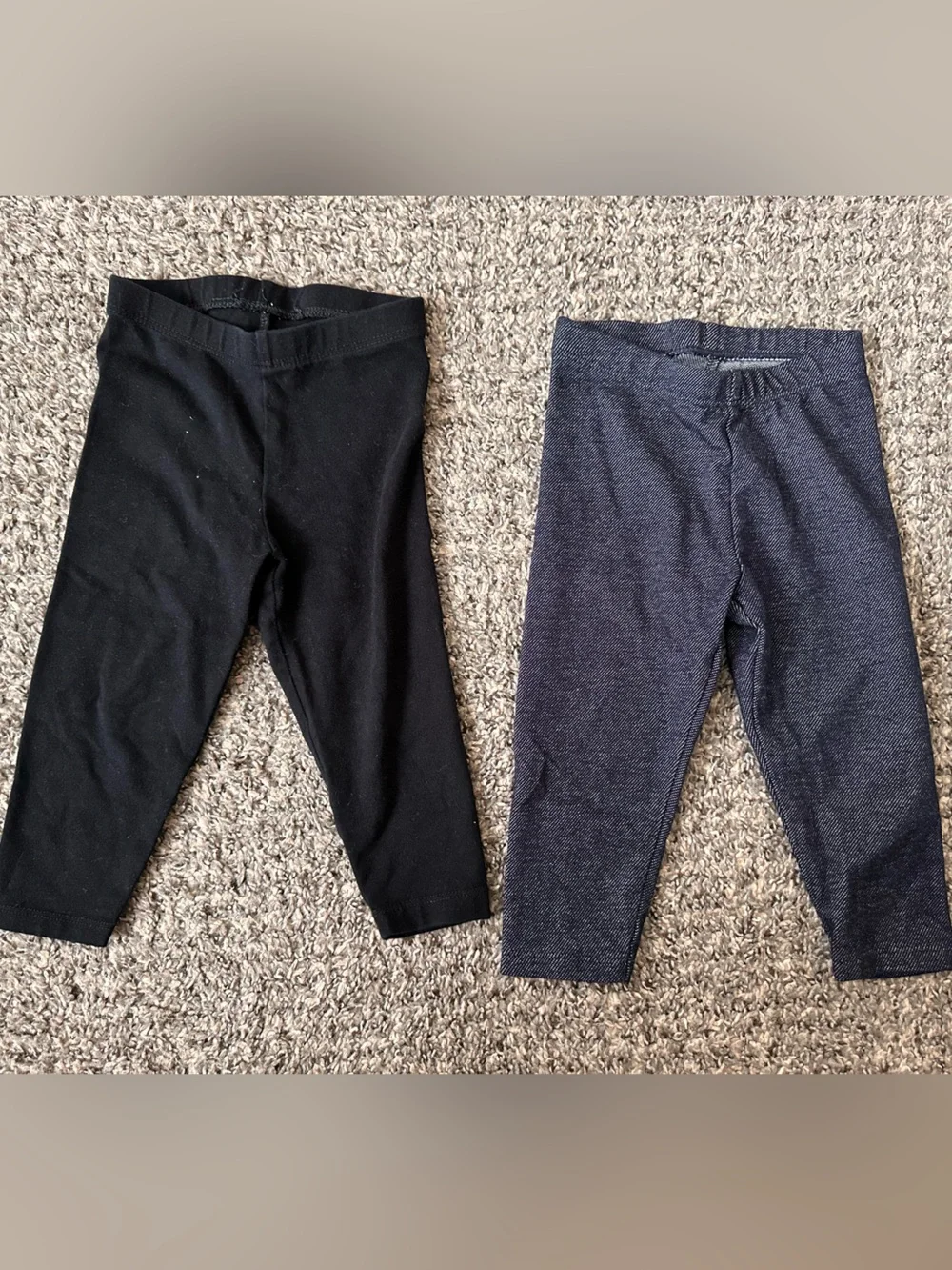 18M Cat & Jack Black and Navy Kids Stretch Leggings 2-Pack